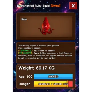 HUGE RUBY SQUID EVERCHANTED GROW A GARDEN 