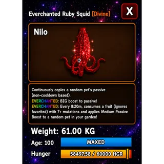 HUGE RUBY SQUID EVERCHANTED GROW A GARDEN 