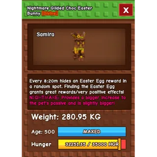 HUGE NIGHTMARE GiLDED CHOC EASTER BUNNY GROW A GARDEN 