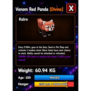 VENOM RED PANDA HUGE GROW A GARDEN 