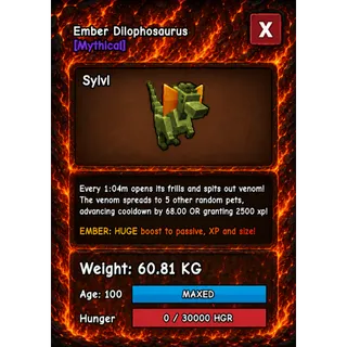 HUGE DILOPHOSAURUS EMBER