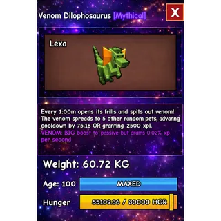 VENOM DILOPHOSAURUS HUGE GROW A GARDEN