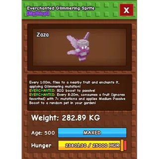 HUGE GLIMMERING SPRITE EVERCHANTED GROW A GARDEN 
