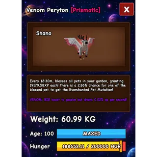 VENOM PERYTON HUGE GROW A GARDEN 