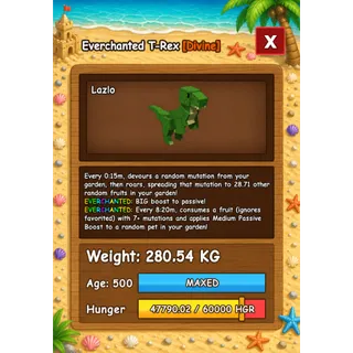 HUGE T-REX EVERCHANTED GROW A GARDEN 