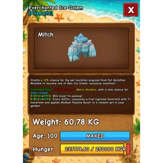 EVERCHANTED ICE GOLEM HUGE GROW A GARDEN 