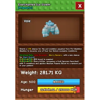 EVERCHANTED ICE GOLEM HUGE GROW A GARDEN 