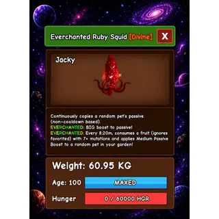 HUGE RUBY SQUID EVERCHANTED GROW A GARDEN 