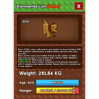 HUGE LION EVERCHANTED GROW A GARDEN 