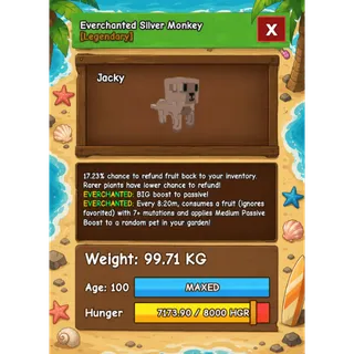 TITANIC SILVER MONKEY EVERCHANTED GROW A GARDEN 