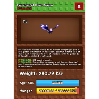 HUGE MOON DRAGON EVERCHANTED GROW A GARDEN 