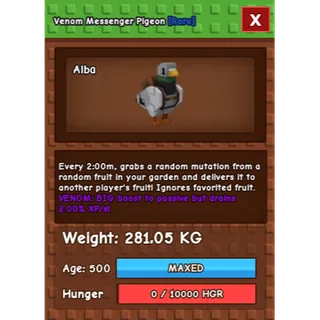 HUGE MESSENGER PIGEON GROW A GARDEN 