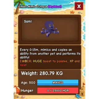 HUGE EMBER MIMIC OCTOPUS GROW A GARDEN 