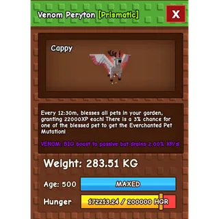 HUGE PERYTON VENOM GROW A GARDEN 