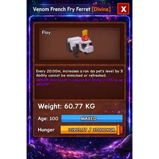 HUGE FRENCH FRY FERRET VENOM