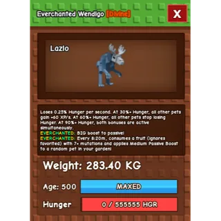 HUGE WENDIGO EVERCHANTED GROW A GARDEN 