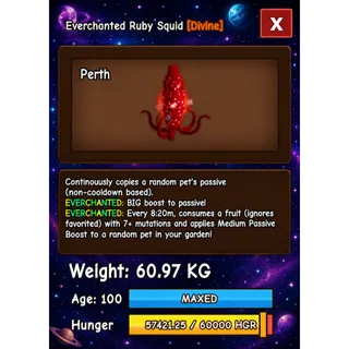 HUGE RUBY SQUID EVERCHANTED GROW A GARDEN 