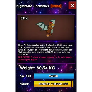NIGHTMARE COCKATRICE GROW A GARDEN