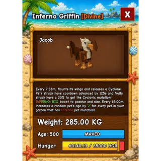 HUGE GRIFFIN INFERNO GROW A GARDEN 