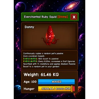 HUGE RUBY SQUID EVERCHANTED GROW A GARDEN 