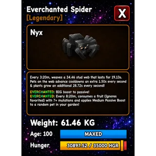 HUGE SPIDER EVERCHANTED GROW A GARDEN 