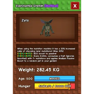 HUGE GREMLIN EVERCHANTED GROW A GARDEN 