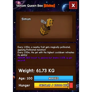 VENOM QUEEN BEE HUGE GROW A GARDEN