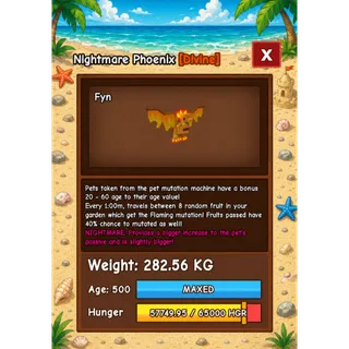 HUGE NIGHTMARE PHOENIX GROW A GARDEN 