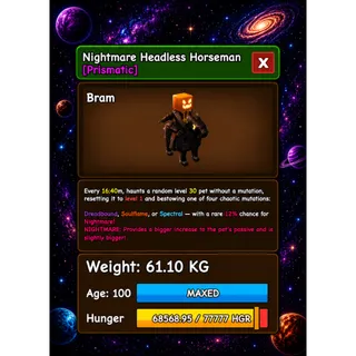 HUGE NIGHTMARE HEADLESS HORSEMAN GROW A GARDEN