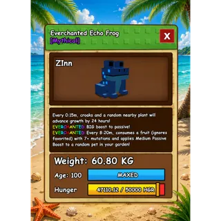 ECHO FROG HUGE EVERCHANTED GROW A GARDEN