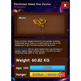 GILDED CHOC PERYTON HUGE GIANTGOLEM GROW A GARDEN 