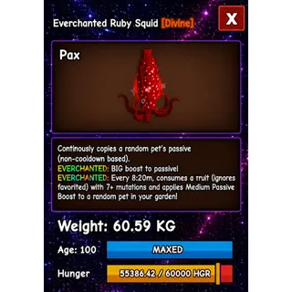 HUGE RUBY SQUID EVERCHANTED GROW A GARDEN 