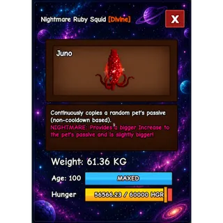 HUGE RUBY SQUID NIGHTMARE GROW A GARDEN 