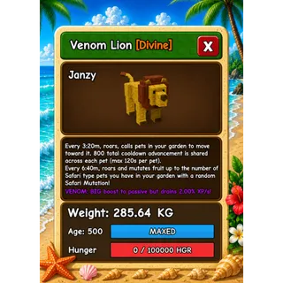 HUGE LION VENOM GROW A GARDEN 