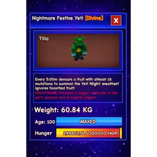 FESTIVE YETI HUGE NIGHTMARE 