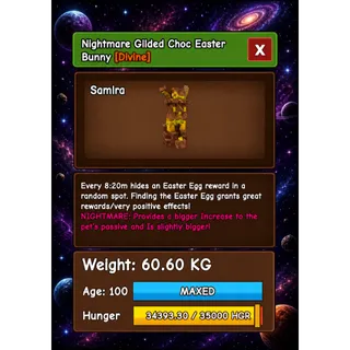 NIGHTMARE GiLDED CHOC EASTER BUNNY HUGE GROW A GARDEN