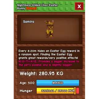 NIGHTMARE GiLDED CHOC EASTER BUNNY HUGE GROW A GARDEN