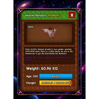 VENOM PERYTON HUGE GROW A GARDEN 