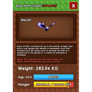 HUGE MOON DRAGON MEGA GROW A GARDEN 