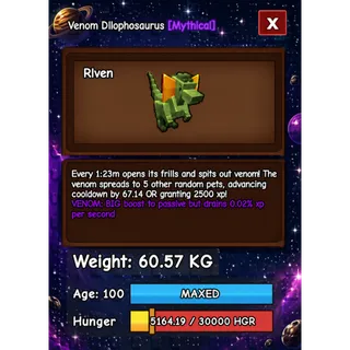 VENOM DILOPHOSAURUS HUGE GROW A GARDEN