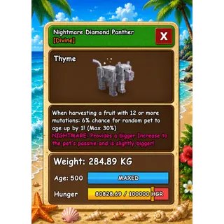 HUGE DIAMOND PANTHER NIGHTMARE GROW A GARDEN 