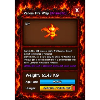 FIRE WISP VENOM HUGE GROW A GARDEN 