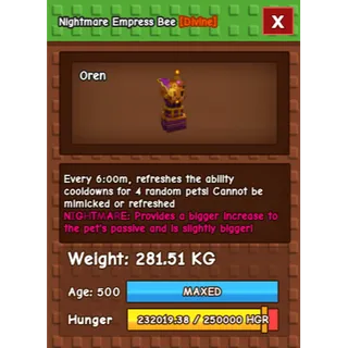 HUGE EMPRESS BEE NIGHTMARE GROW A GARDEN 