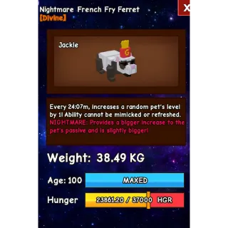 NIGHTMARE FRENCH FRY FERRET SEMI HUGE