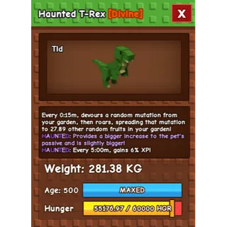 HUGE T-REX HAUNTED GROW A GARDEN 