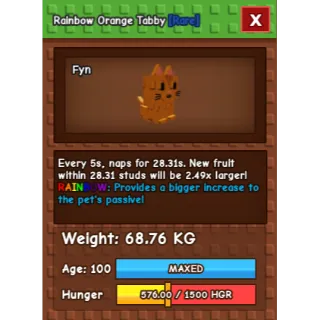 HUGE RAINBOW ORANGE TABBY 5s CD NO TOY