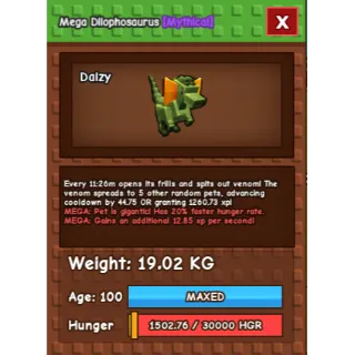 MEGA DILOPHOSAURUS MAX AGE 100