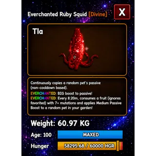 HUGE RUBY SQUID EVERCHANTED GROW A GARDEN 