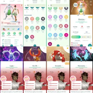 G242] LEVEL 70 STACKED ACCOUNT I 123 SHINY I 165 LEGENDARY I 4x 100IV LEGENDARY I 10 SHINY LEGENDARY I SHINY MEWTWO 