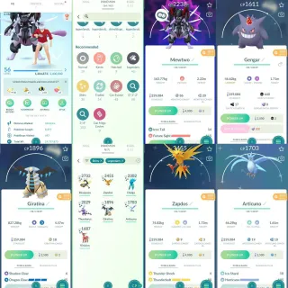 [G243] LEVEL 56 STACKED ACCOUNT I YEAR 2019 ARMOUR MEWTWO, GIRATINA TRADABLE RARA I 2 SHINY PARTY HAT  